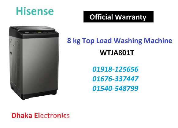 Hisense WTJA801T Top Load  8 KG Washing Machine Price BD